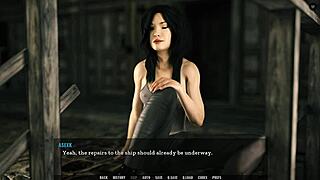 Watching lesbian sex scene leads to intense fucking in 3d hentai game