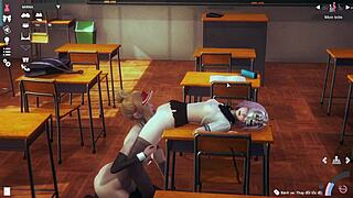 anime character wearing a skirt in hentai style