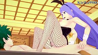 Nejire Hado, Tsuyu Asui, Izuku Midoriya in Bunny Girl Wild Sex!