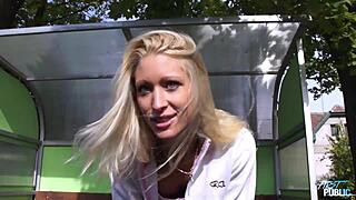 pretty blonde pushes fake agent for more public doggystyle fucking 😍