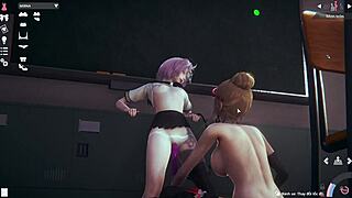 anime character wearing a skirt in hentai style