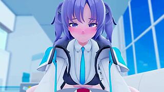 yuuka and teacher in hentai cartoon