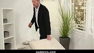 Rebel Rhyder takes Ian Scott’s big cock for deepthroat and fisting. Gaping ass-to-mouth action stuns.