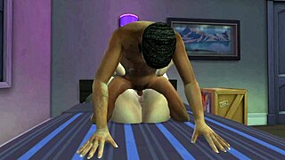 black man screws redhead white woman hard in her bedroom