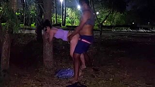 Brazilian Babe Bent Over for Public Park Pounding