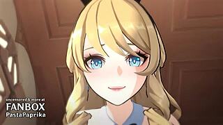 Horny hentai babe bent over for 3D doggystyle creampie