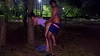 Brazilian Babe Bent Over for Public Park Pounding