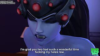 Dva and tracer futa fuck widowmaker with big cocks 💦