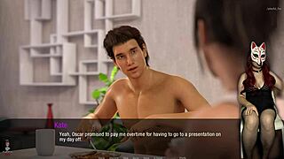 kate 30, the secretary, is at work in a rough 3some with blowjob and deepthroat in cartoon hentai.