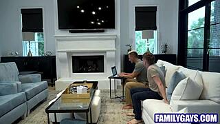 Stepdad and Stepson Engage in Secret Gay Sex with Muscular Hunk Twink Action