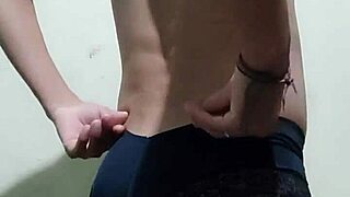 trying on my underwear in front of the mirror