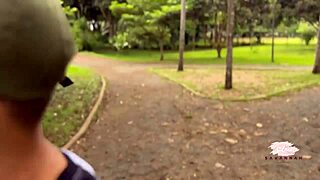 Outdoor sex with a gay classmate in the park