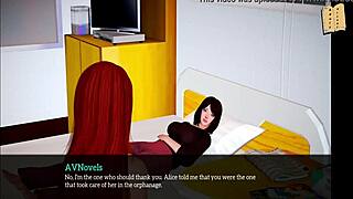 Cartoon family with brunette milf and small tits