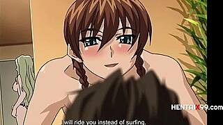 girls crashing in cartoon group scissoring scene