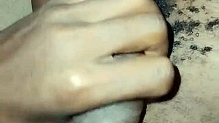 Gay man wanks big hairy cock solo at home