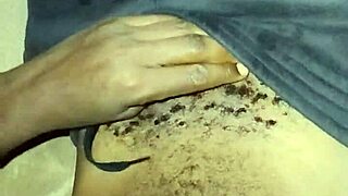 Gay man wanks big hairy cock solo at home