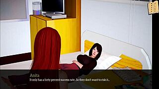 Cartoon family with brunette milf and small tits