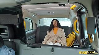 Fake taxi driver stunned by massive ebony tits and huge ass in car