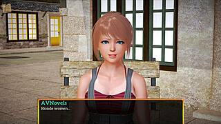 Blonde amateur plays erotic game with big tits in homemade anime style