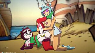 megumi and yaya panda explore furry fun in anime hentai