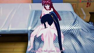 Rias Gremory And Akeno Share Passionate Threesome In HS DXD
