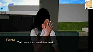 what happens in my new family episode 39 with brunette big tits in anime style?