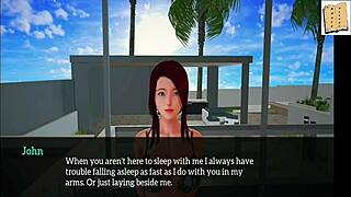 what happens in my new family episode 39 with brunette big tits in anime style?