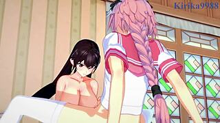 i love watching minamoto no raikou and the others in this intense hentai scene from fate grand order