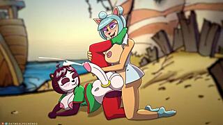 megumi and yaya panda explore furry fun in anime hentai