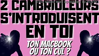 French gay burglars take twink in double penetration with dirty talk