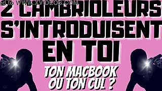 French gay burglars take twink in double penetration with dirty talk