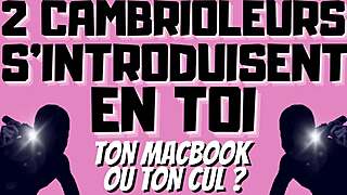 French gay burglars take twink in double penetration with dirty talk