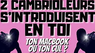 French gay burglars take twink in double penetration with dirty talk