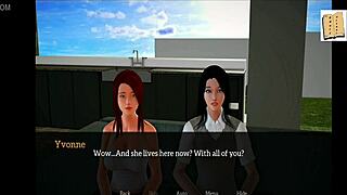 what happens in my new family episode 39 with brunette big tits in anime style?