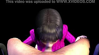 In this 3D anime, the big sister gives clothed blowjobs to the whole family. Watch her make them cum.