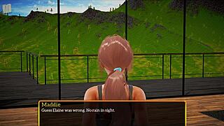 Blonde amateur plays erotic game with big tits in homemade anime style