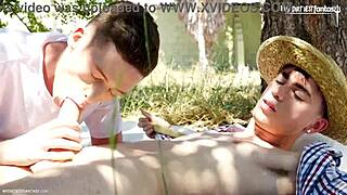 Farmer Twink Sucks and Jerks Cock Hard on the Ranch.