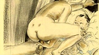 vintage erotic drawings in retro anime style 😍