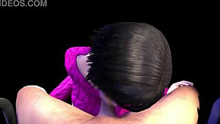 In this 3D anime, the big sister gives clothed blowjobs to the whole family. Watch her make them cum.