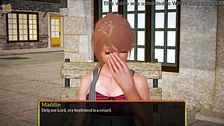 Blonde amateur plays erotic game with big tits in homemade anime style