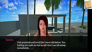 what happens in my new family episode 39 with brunette big tits in anime style?