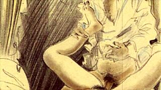 vintage erotic drawings in retro anime style 😍