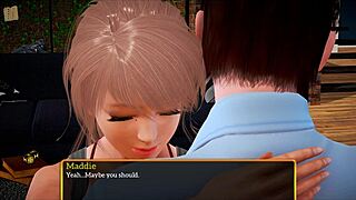 Blonde amateur plays erotic game with big tits in homemade anime style