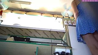 sexy blonde step sister caught on voyeur camera upskirt