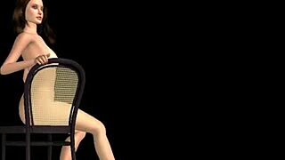 an animated 3d cartoon girl giving sexy poses in several positions, feeling so free.