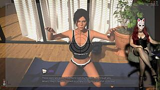 In croft adventures ep 14, the sexy cosplayer bathes and plays seductively