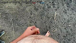 Amateur brunette relaxes solo under a bridge in USA