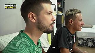 lost the game but won the friend's ass in bareback blowjob and monster cock action