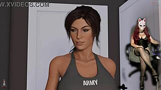 In croft adventures ep 14, the sexy cosplayer bathes and plays seductively