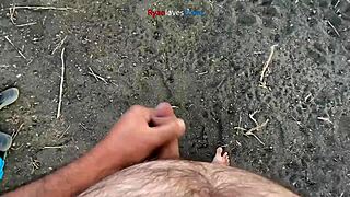 Amateur brunette relaxes solo under a bridge in USA